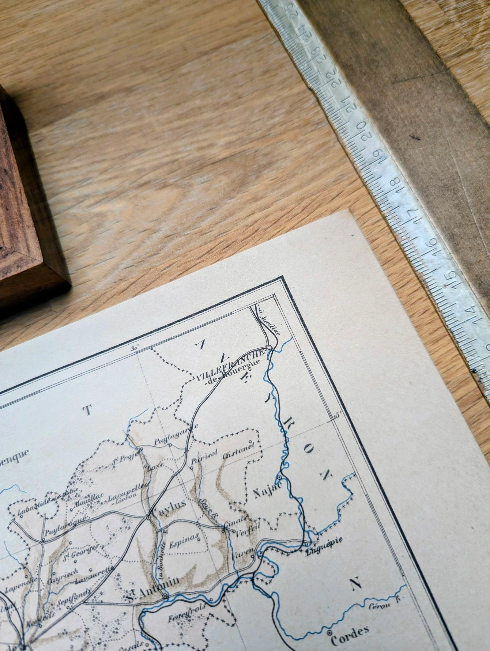 Imprimée en 1889, Tarn-et-Garonne, carte antiga. – photo 9